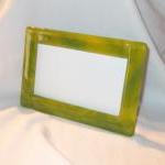 Handmade Picture Frame, Green Fused Glass